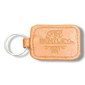 Vintage Bentley Tan Brown Leather Keychain Collectible Travel Automobile